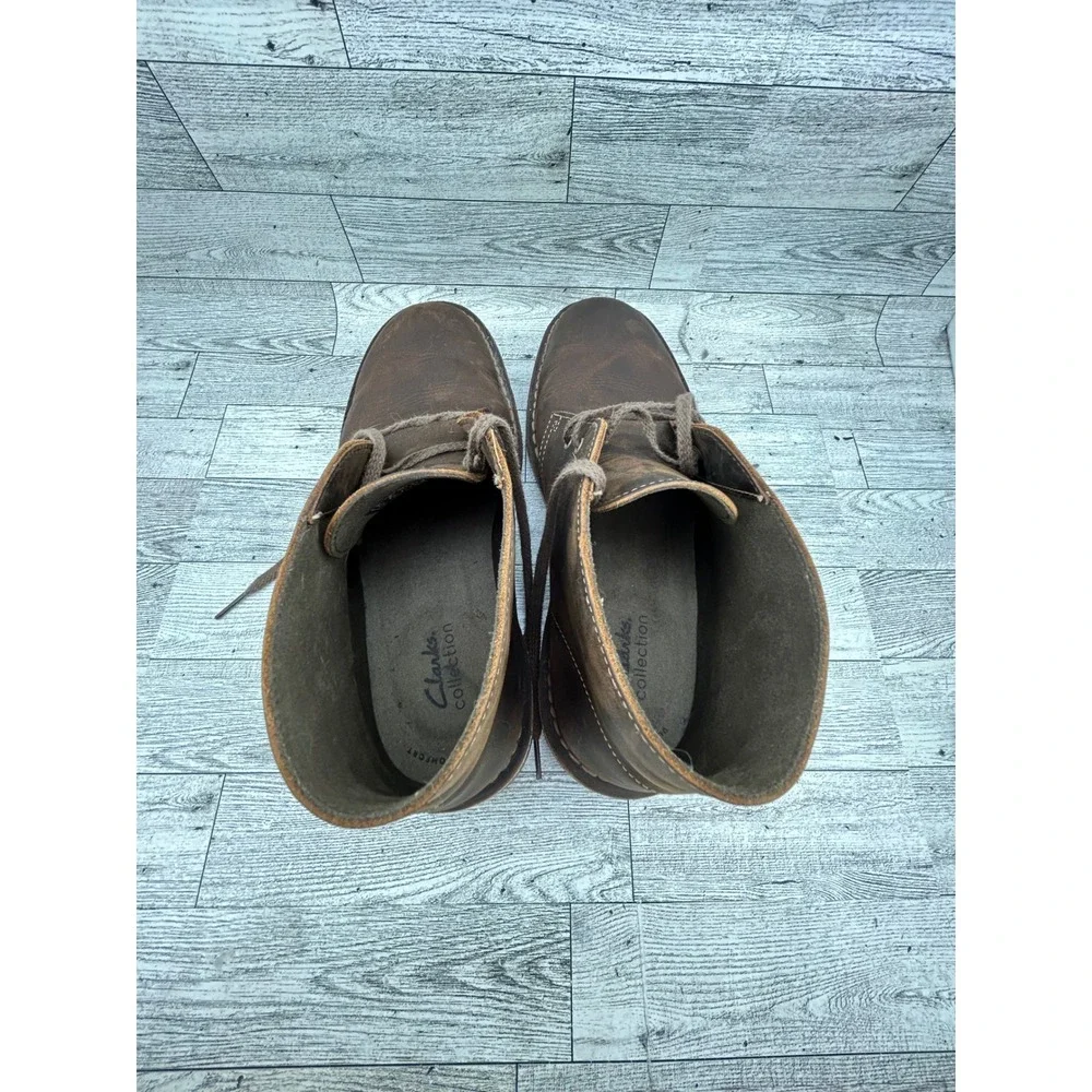 Clarks Bushacre 3 Men Sz 8.5 M Dark Brown Beeswax Leather Chukka Desert Boots